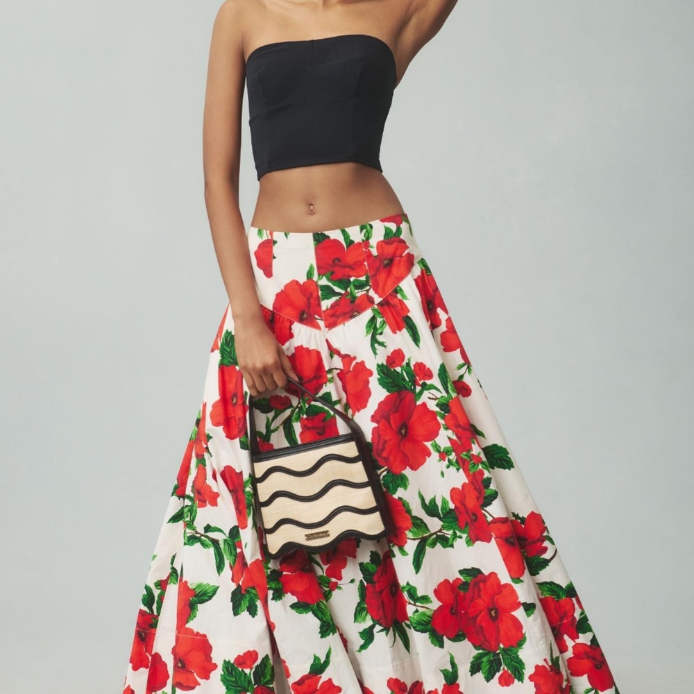 Anthropologie Maeve Drop-Waist A-Line Maxi Skirt